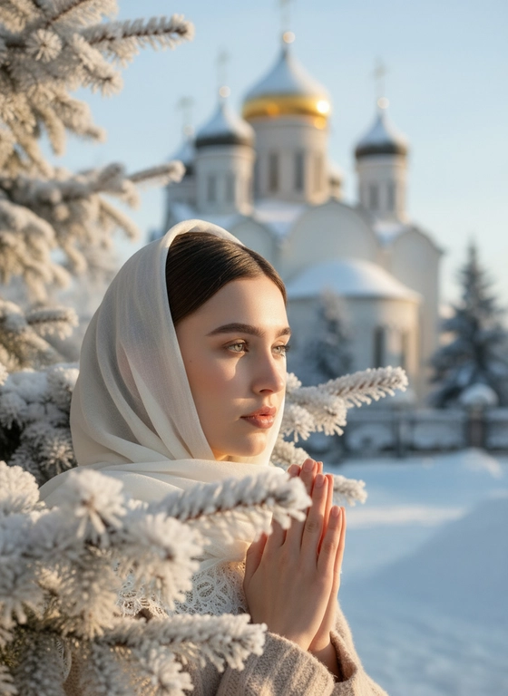 На фоне церкви