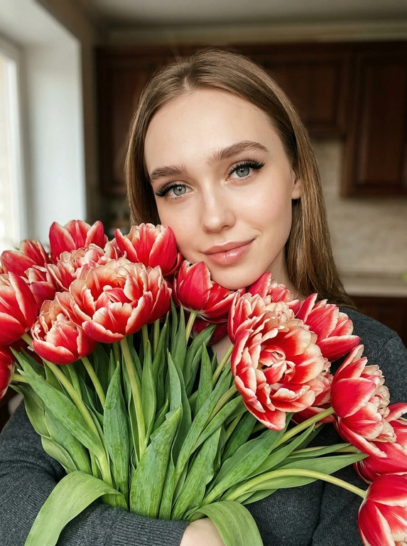 Селфи с цветами