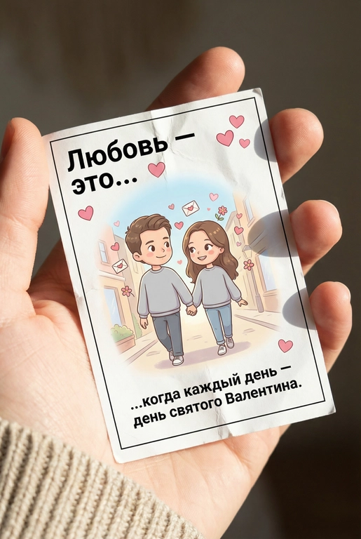Открытка в стиле "Love is ..."