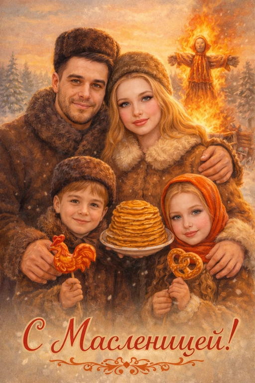 Открытка на Масленицу