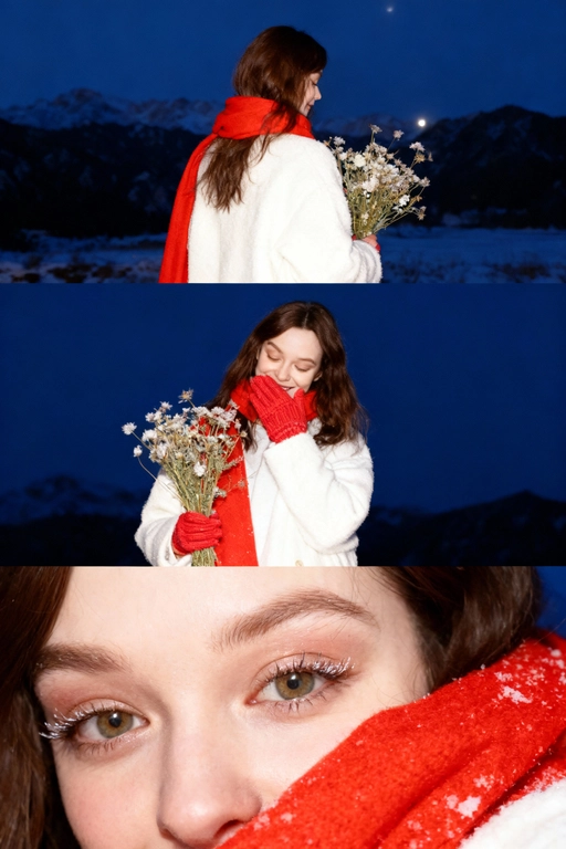 Зимний коллаж со вспышкой