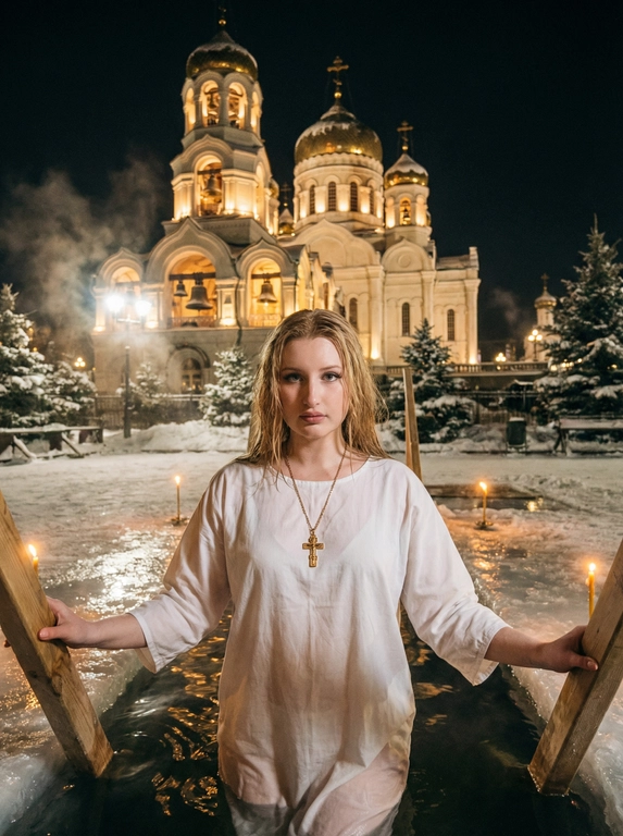 Крещенские купания у храма