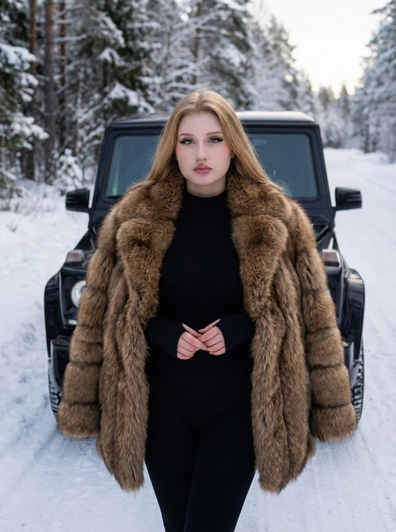 У автомобиля в снежном лесу